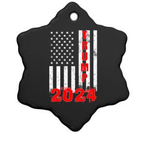 American Flag Design Trump 2024 Ceramic Star Ornament