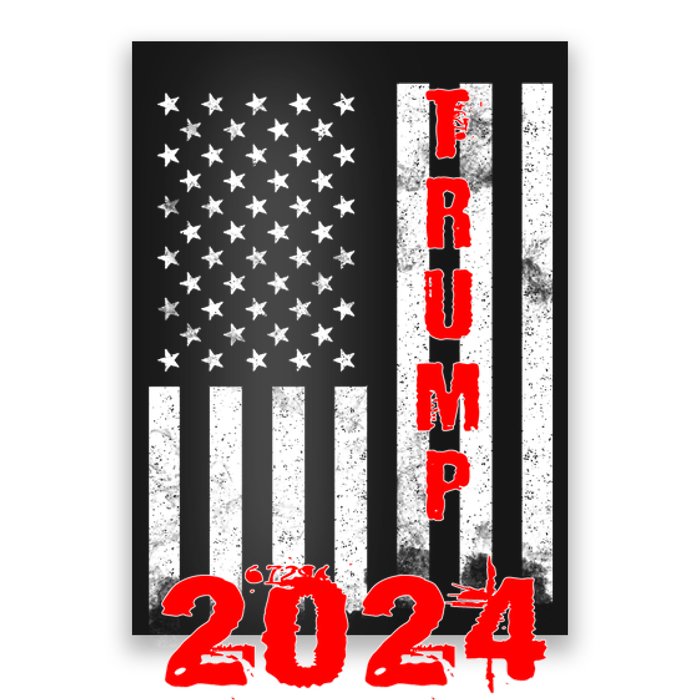 American Flag Design Trump 2024 Poster