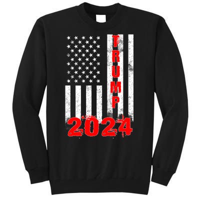 American Flag Design Trump 2024 Tall Sweatshirt