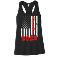 American Flag Design Trump 2024 Women's Racerback Tank