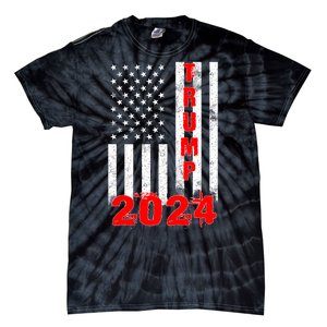 American Flag Design Trump 2024 Tie-Dye T-Shirt