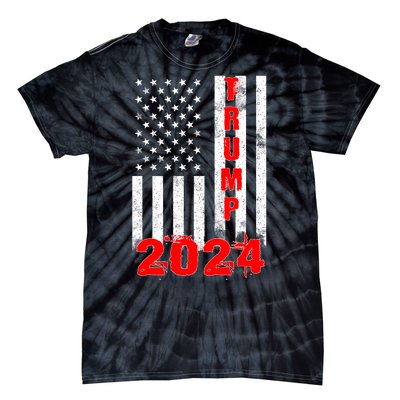 American Flag Design Trump 2024 Tie-Dye T-Shirt