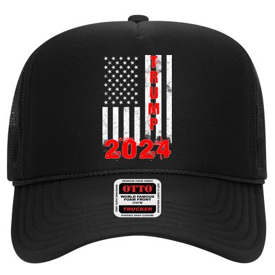 American Flag Design Trump 2024 Trucker Hat