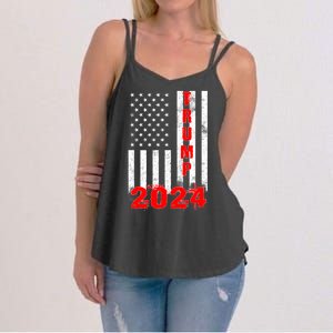 American Flag Design Trump 2024 Women's Strappy Tank