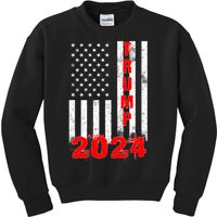 American Flag Design Trump 2024 Kids Sweatshirt