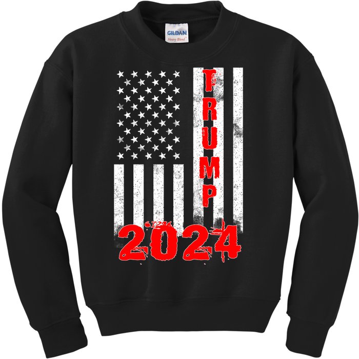 American Flag Design Trump 2024 Kids Sweatshirt