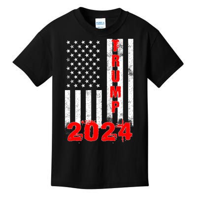 American Flag Design Trump 2024 Kids T-Shirt