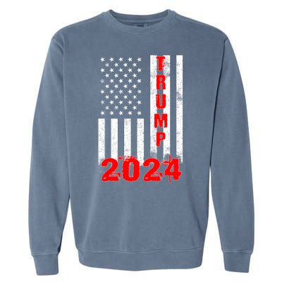 American Flag Design Trump 2024 Garment-Dyed Sweatshirt