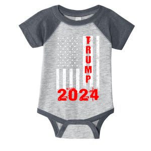 American Flag Design Trump 2024 Infant Baby Jersey Bodysuit