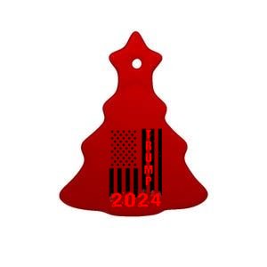 American Flag Design Trump 2024 Ceramic Tree Ornament