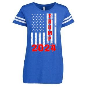 American Flag Design Trump 2024 Enza Ladies Jersey Football T-Shirt