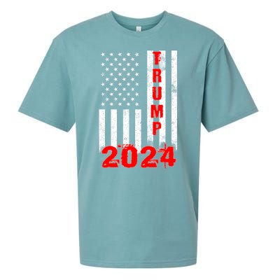 American Flag Design Trump 2024 Sueded Cloud Jersey T-Shirt