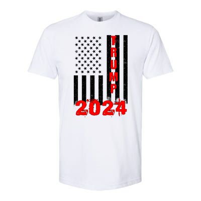 American Flag Design Trump 2024 Softstyle CVC T-Shirt