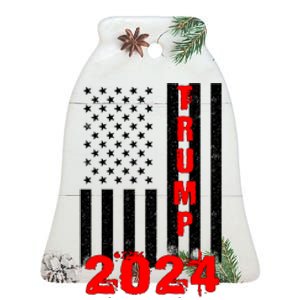 American Flag Design Trump 2024 Ceramic Bell Ornament