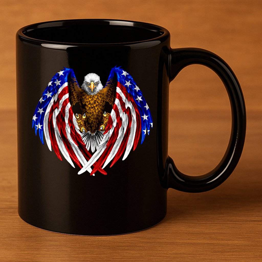 American Flag Eagle 11oz C Handle Ceramic Mug