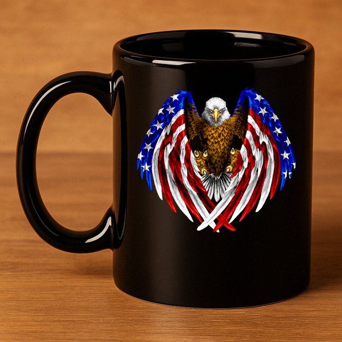 American Flag Eagle 11oz C Handle Ceramic Mug