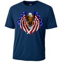 American Flag Eagle Cooling Performance Crew T-Shirt