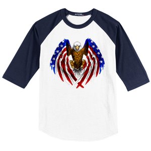 American Flag Eagle Baseball Sleeve Shirt