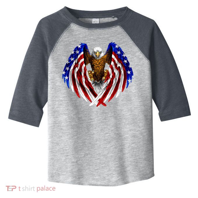 American Flag Eagle Toddler Fine Jersey T-Shirt