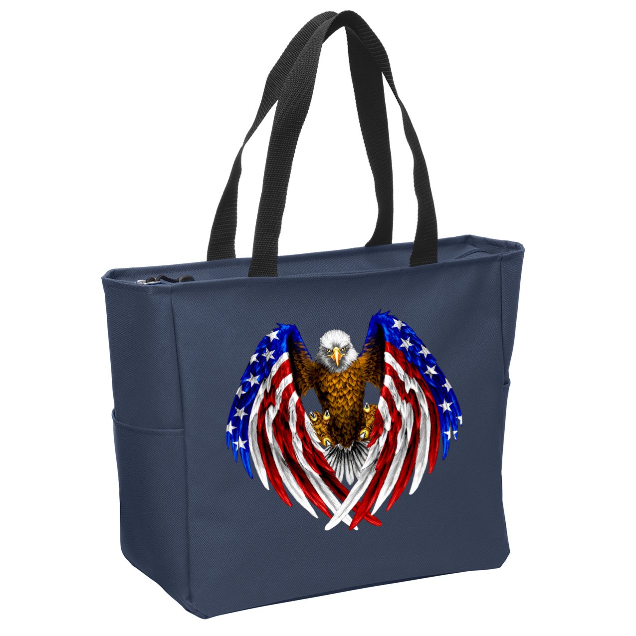 American Flag Eagle Zip Tote Bag
