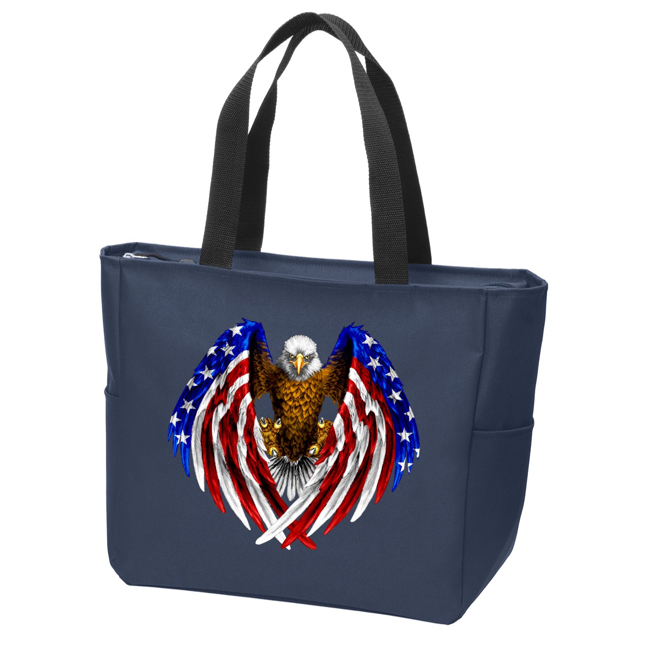 American Flag Eagle Zip Tote Bag