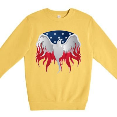 American Flag Eagle USA Illustration Premium Crewneck Sweatshirt