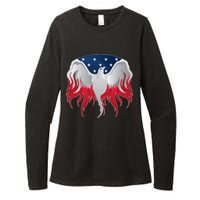 American Flag Eagle USA Illustration Womens CVC Long Sleeve Shirt