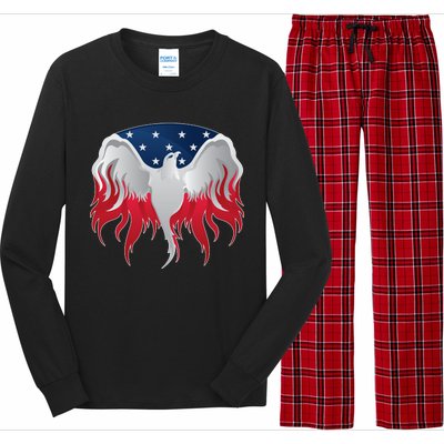 American Flag Eagle USA Illustration Long Sleeve Pajama Set