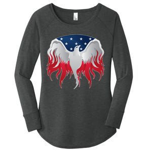 American Flag Eagle USA Illustration Women's Perfect Tri Tunic Long Sleeve Shirt