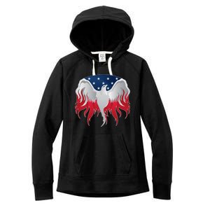 American Flag Eagle USA Illustration Women's Fleece Hoodie