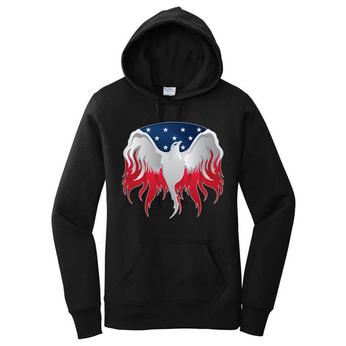 American Flag Eagle USA Illustration Women's Pullover Hoodie