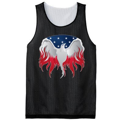 American Flag Eagle USA Illustration Mesh Reversible Basketball Jersey Tank