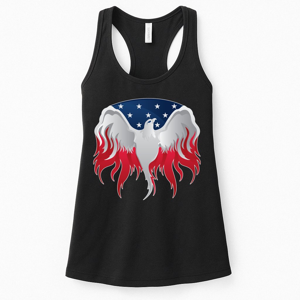 American Flag Eagle USA Illustration Womens Tank Top