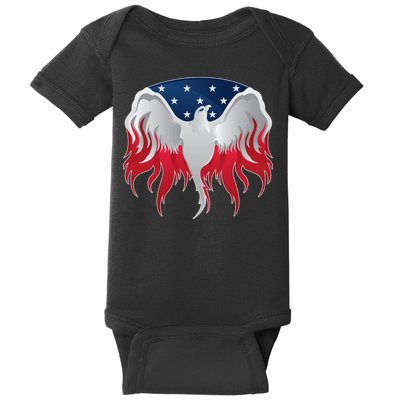 American Flag Eagle USA Illustration Baby Bodysuit