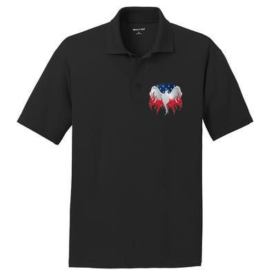 American Flag Eagle USA Illustration PosiCharge RacerMesh Polo