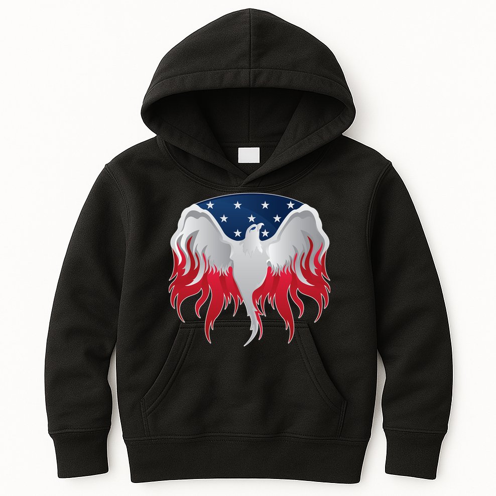 American Flag Eagle USA Illustration Kids Hoodie