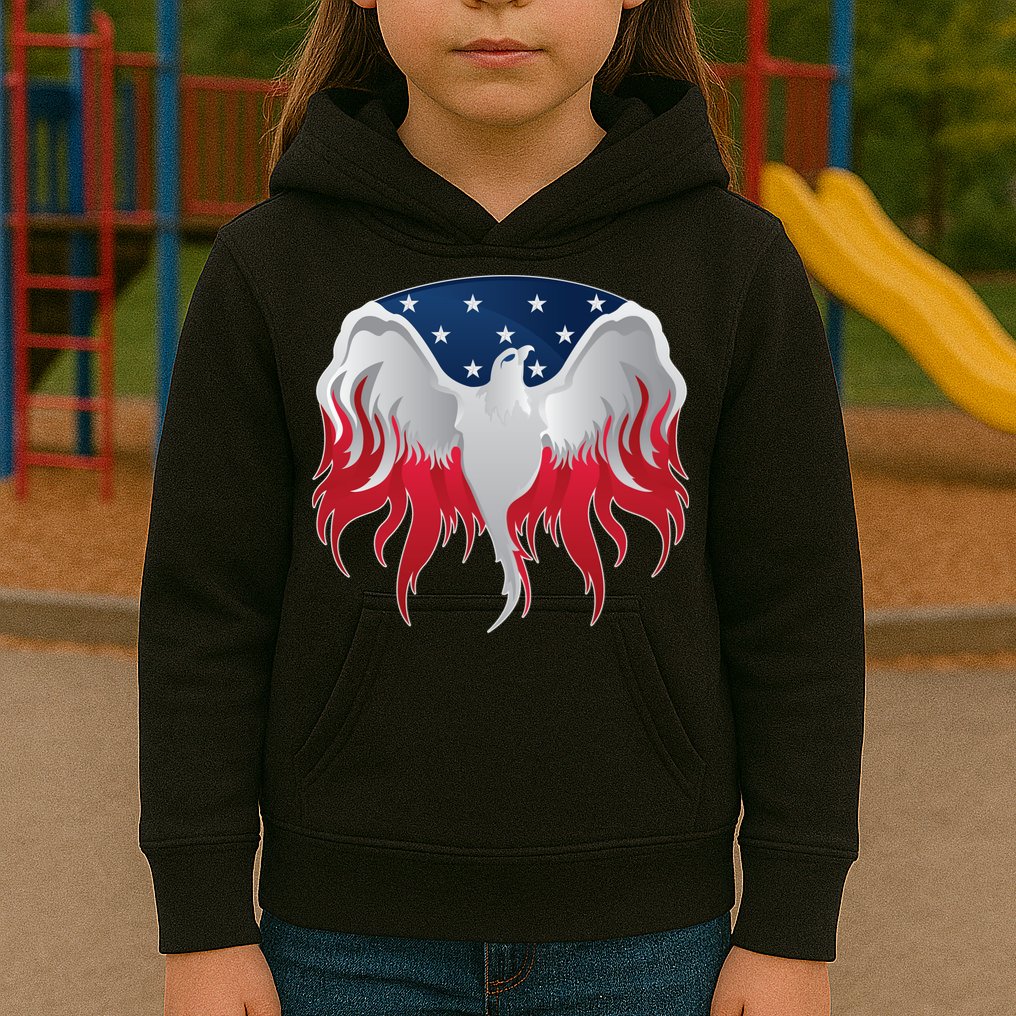 American Flag Eagle USA Illustration Kids Hoodie