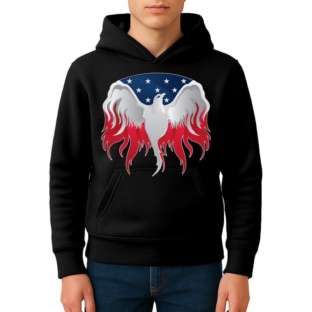 American Flag Eagle USA Illustration Kids Hoodie