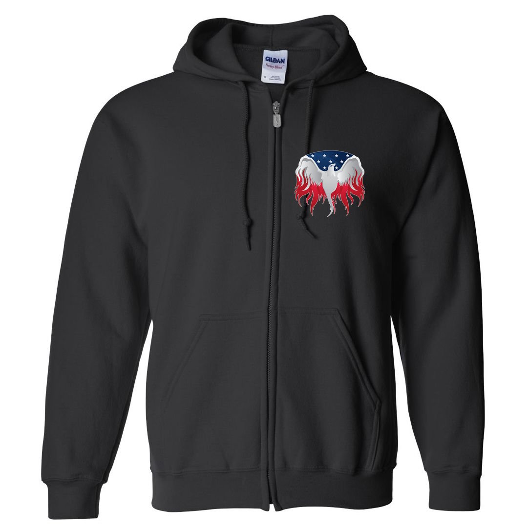 American Flag Eagle USA Illustration Full Zip Hoodie