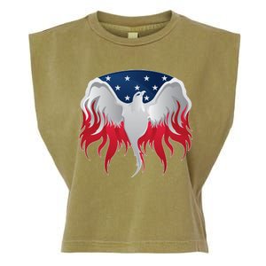 American Flag Eagle USA Illustration Garment-Dyed Women's Muscle Tee