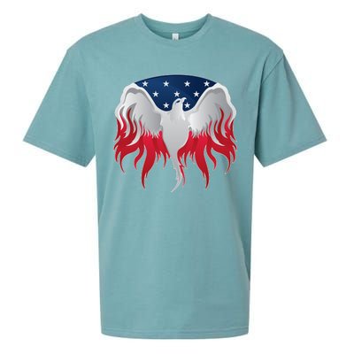 American Flag Eagle USA Illustration Sueded Cloud Jersey T-Shirt