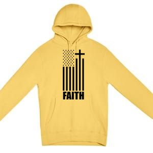 American Flag Faith Cross Premium Pullover Hoodie