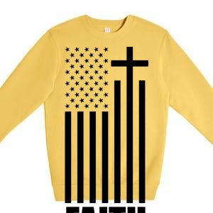 American Flag Faith Cross Premium Crewneck Sweatshirt