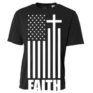 American Flag Faith Cross Cooling Performance Crew T-Shirt