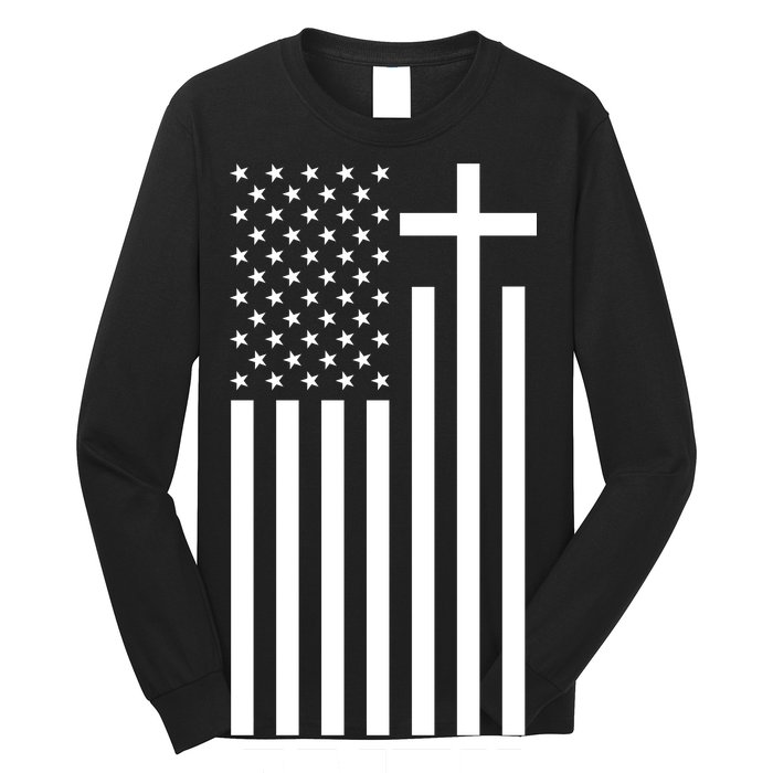 American Flag Faith Cross Long Sleeve Shirt