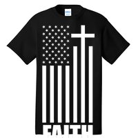 American Flag Faith Cross Tall T-Shirt