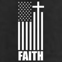 American Flag Faith Cross 11oz C Handle Ceramic Mug