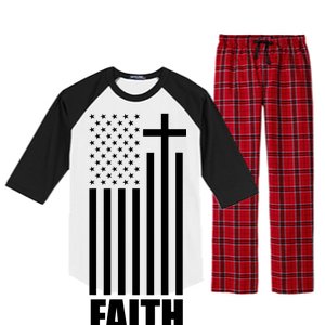 American Flag Faith Cross Raglan Sleeve Pajama Set