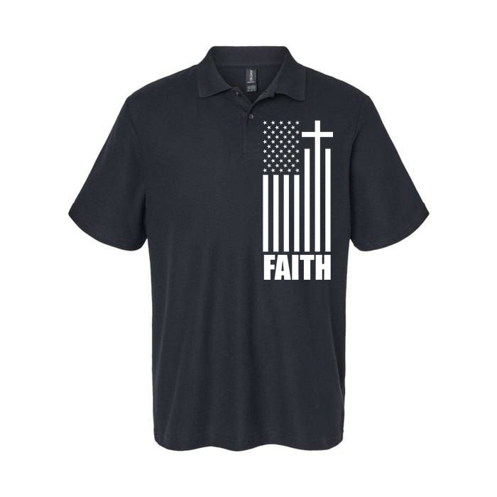 American Flag Faith Cross Softstyle Adult Sport Polo