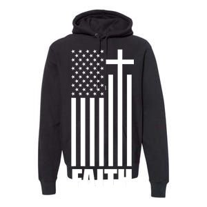 American Flag Faith Cross Premium Hoodie